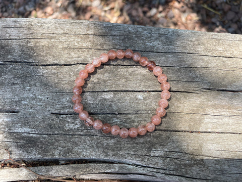 Bracelet élastique de Lithothérapie en pierre du Soleil naturelle