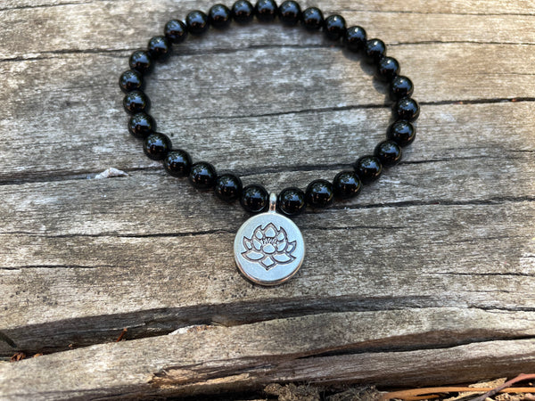 Bracelet élastique de Lithothérapie en Onyx naturel