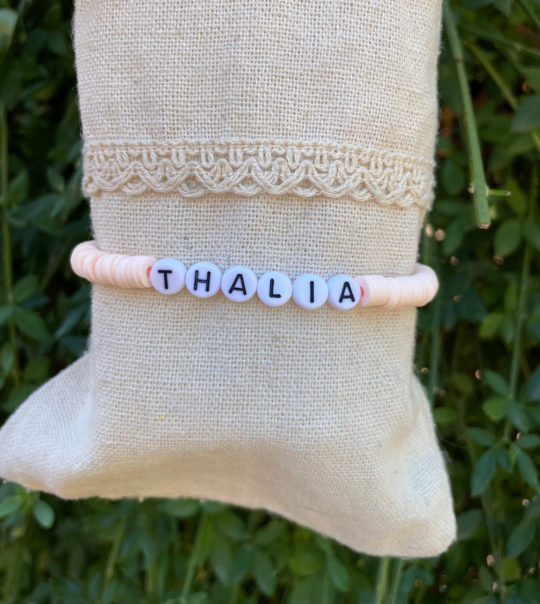 Bracelet pastel en perles Heishi personnalisable