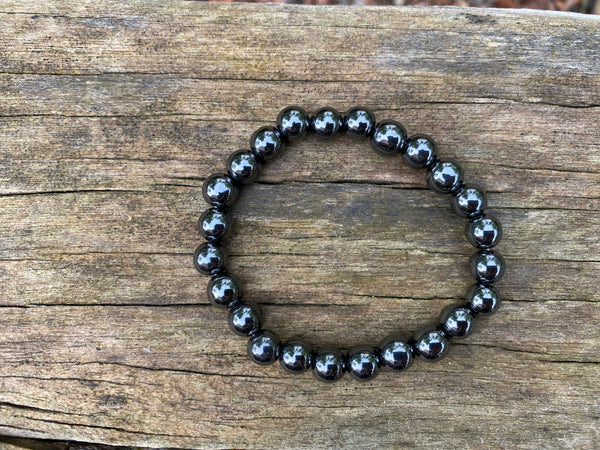 Bracelet élastique de Lithothérapie en Hématite