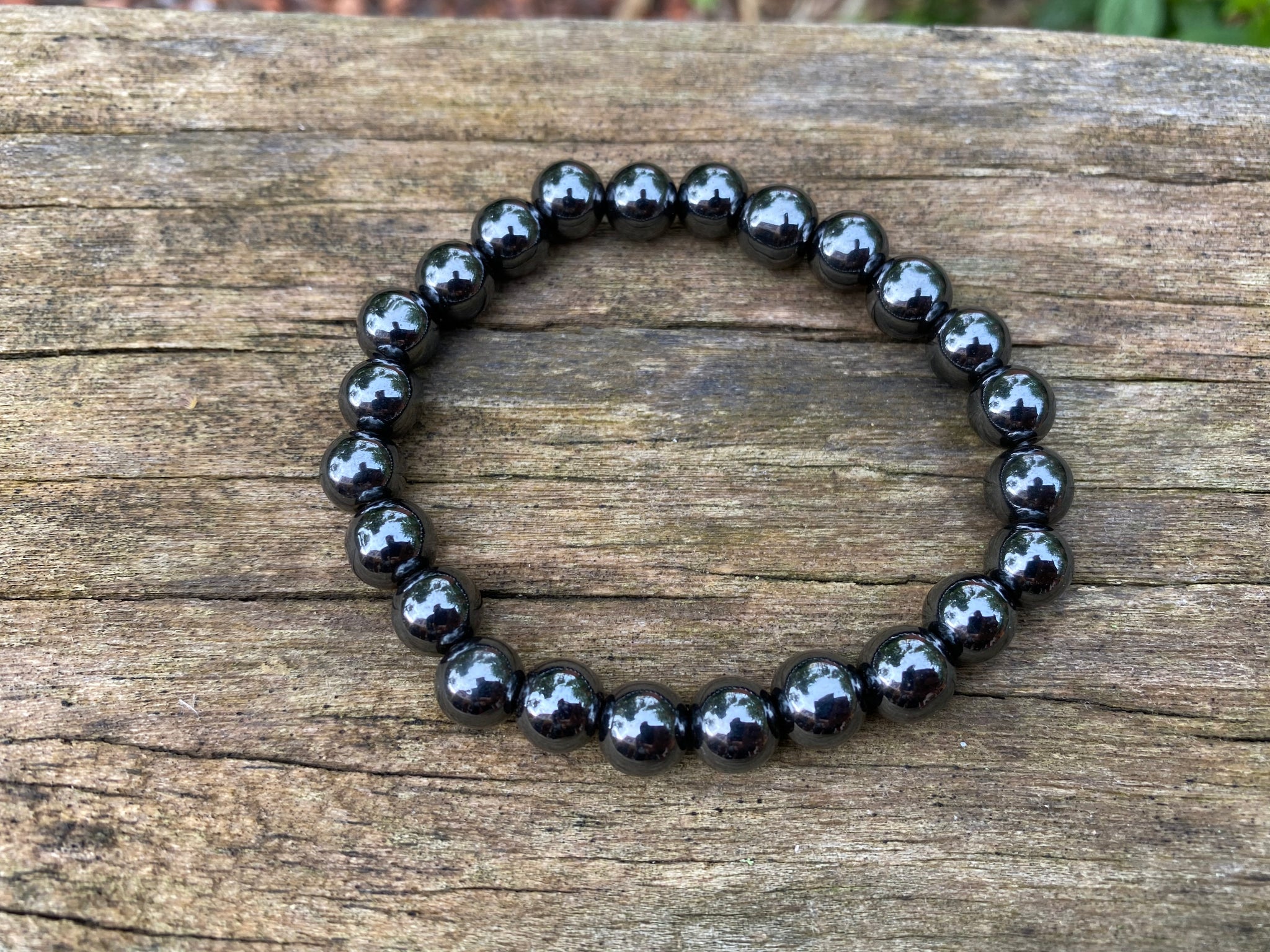 Bracelet élastique de Lithothérapie en Hématite
