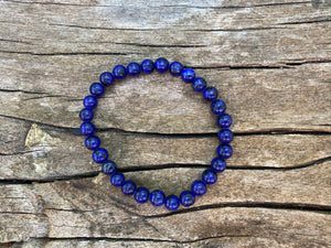 Bracelet élastique de Lithothérapie en Lapis Lazuli naturel