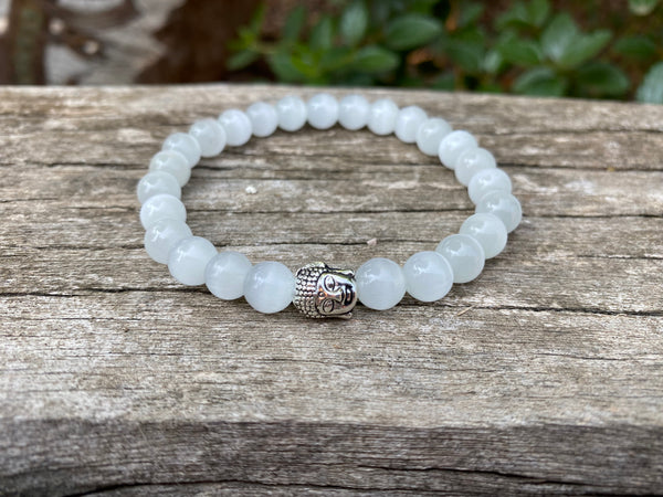 Bracelet élastique de lithothérapie en Sélénite