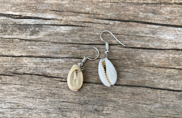 Boucles d'oreilles pendantes en coquillage cauri