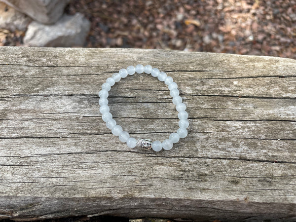 Bracelet élastique de lithothérapie en Sélénite