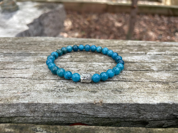 Bracelet élastique de lithothérapie en Apatite naturelle