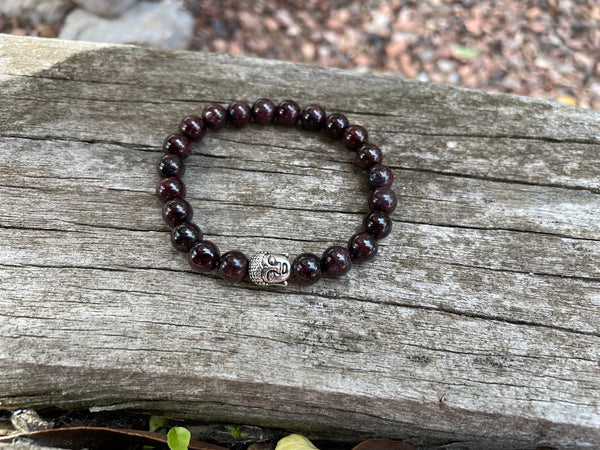 Bracelet élastique Lithothérapie en grenat naturel