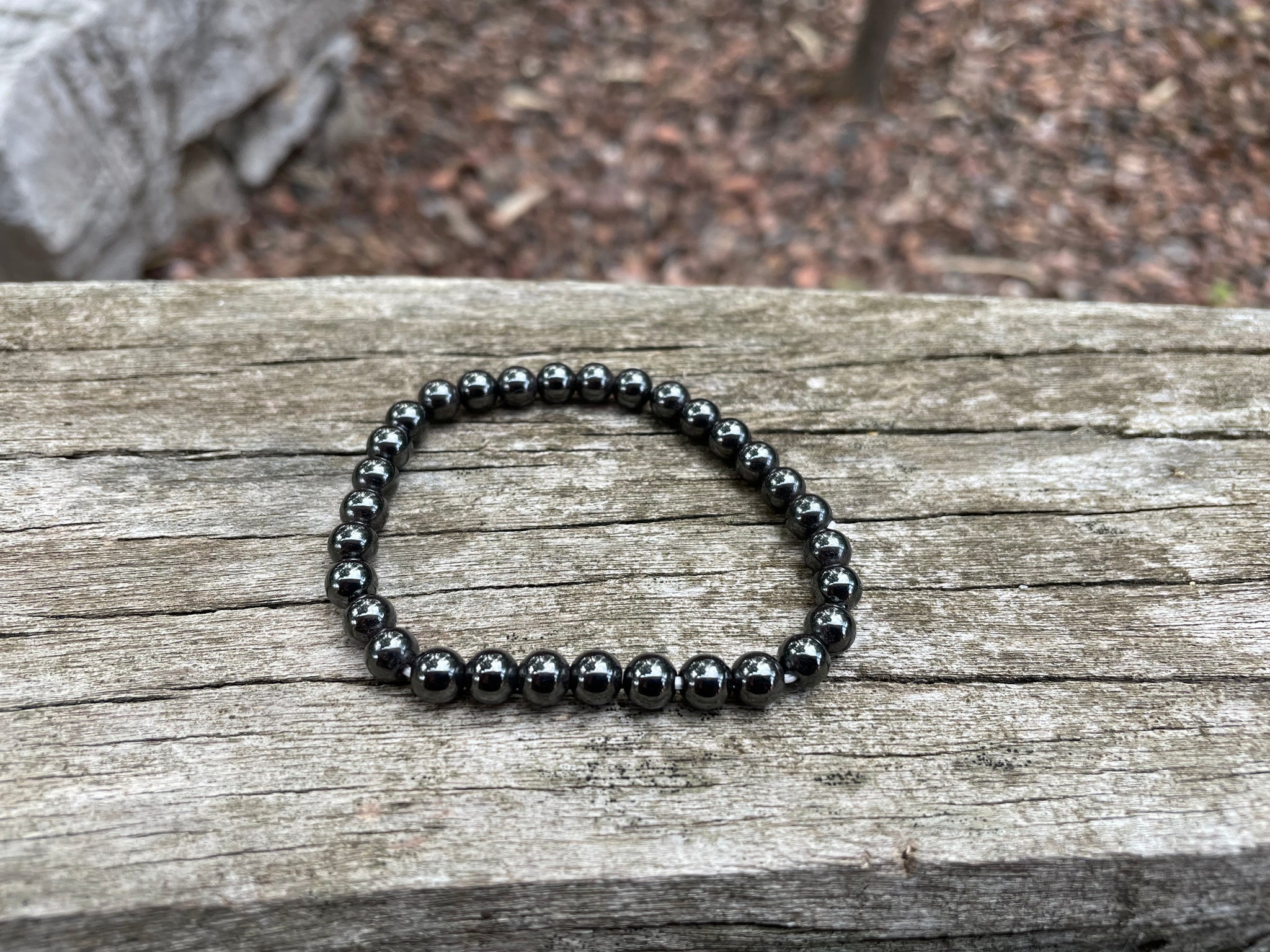 Bracelet élastique de Lithothérapie en Hématite Magnétite