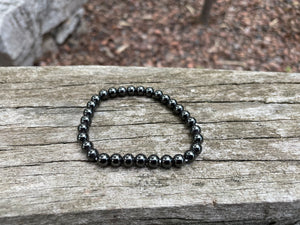 Bracelet élastique de Lithothérapie en Hématite Magnétite