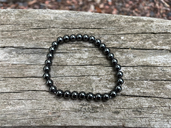 Bracelet élastique de Lithothérapie en Hématite Magnétite