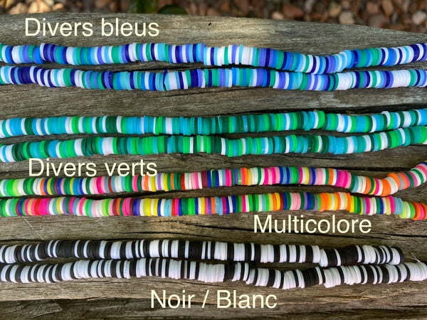 Bracelet multicolore en perles Heishi personnalisable