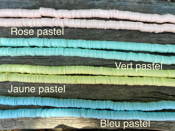 Bracelet pastel en perles Heishi personnalisable