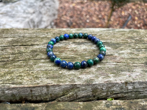 Bracelet élastique Lithothérapie en Azurite Malachite