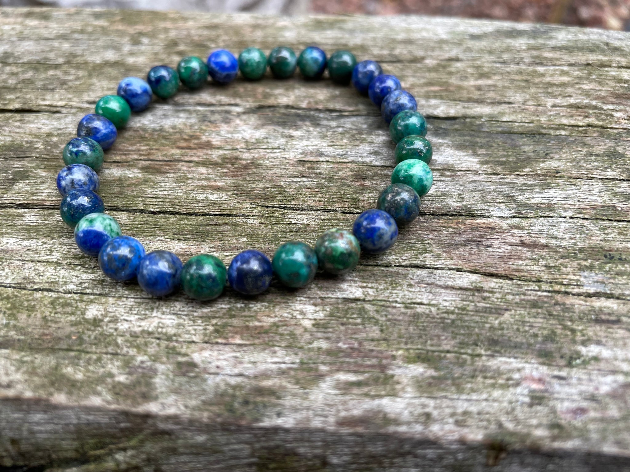 Bracelet élastique Lithothérapie en Azurite Malachite