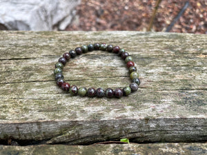 Bracelet élastique Lithothérapie en Jaspe Sang de dragon