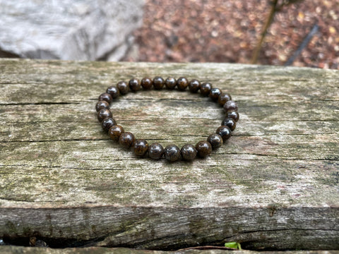 Bracelet élastique Lithothérapie en Bronzite