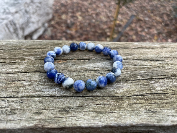 Bracelet élastique de Lithothérapie en Sodalite