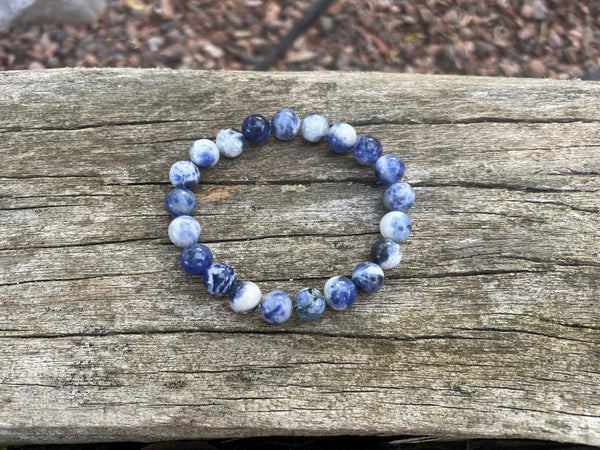 Bracelet élastique de Lithothérapie en Sodalite