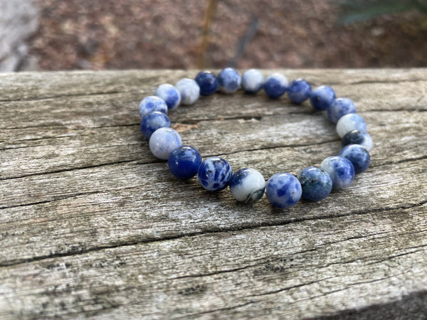 Bracelet élastique de Lithothérapie en Sodalite