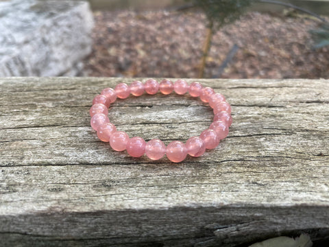 Bracelet élastique en Quartz Fraise de 8 mm