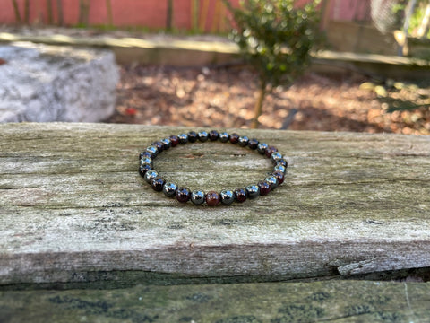 Bracelet bonne circulation sanguine en Grenat et Hématite