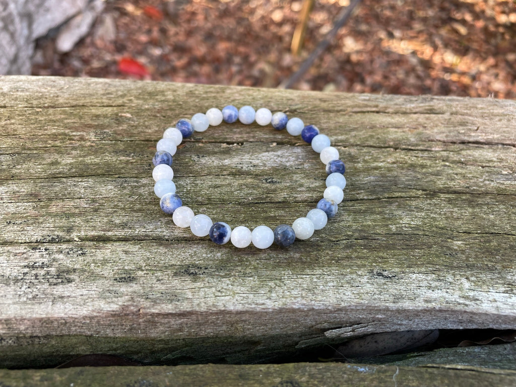 bracelet pierre anti stress en Pierre de lune Sodalite – Les