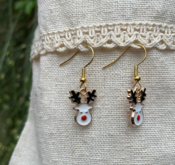 Boucles d'oreilles pendantes forme Renne de Noël