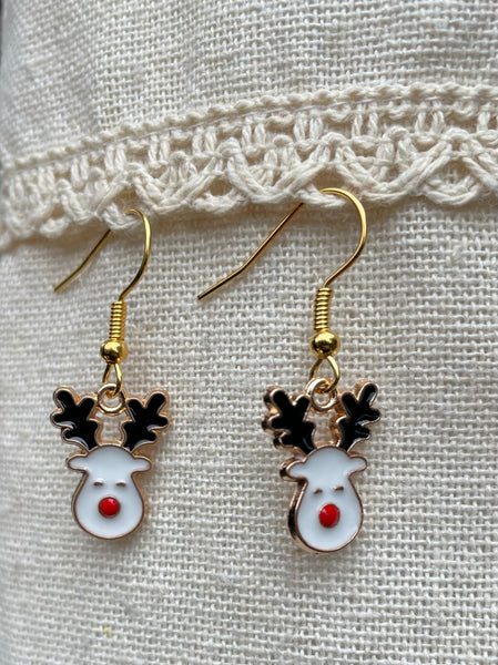 Boucles d'oreilles pendantes forme Renne de Noël
