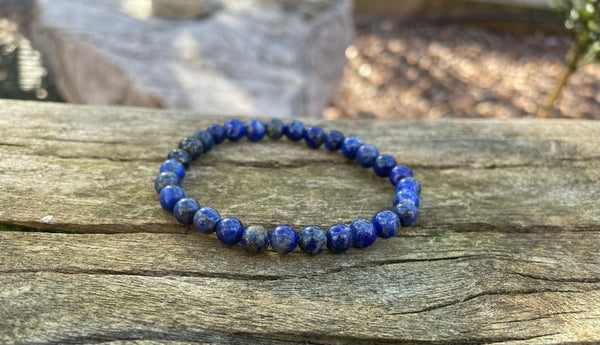 Bracelet élastique de Lithothérapie en Lapis Lazuli naturel