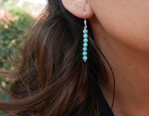 Boucles d'oreilles pendantes en Howlite Turquoise