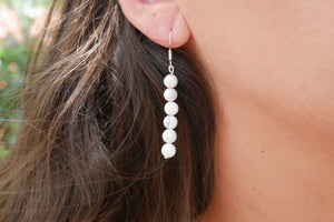 Boucles d'oreilles pendantes en Howlite naturelle