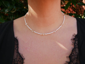 Collier en perles Miyuki Delica et cristal de roche