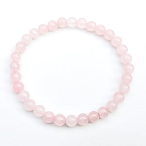 Bracelet élastique de Lithothérapie en Quartz Rose naturel