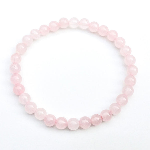 Bracelet élastique de Lithothérapie en Quartz Rose naturel