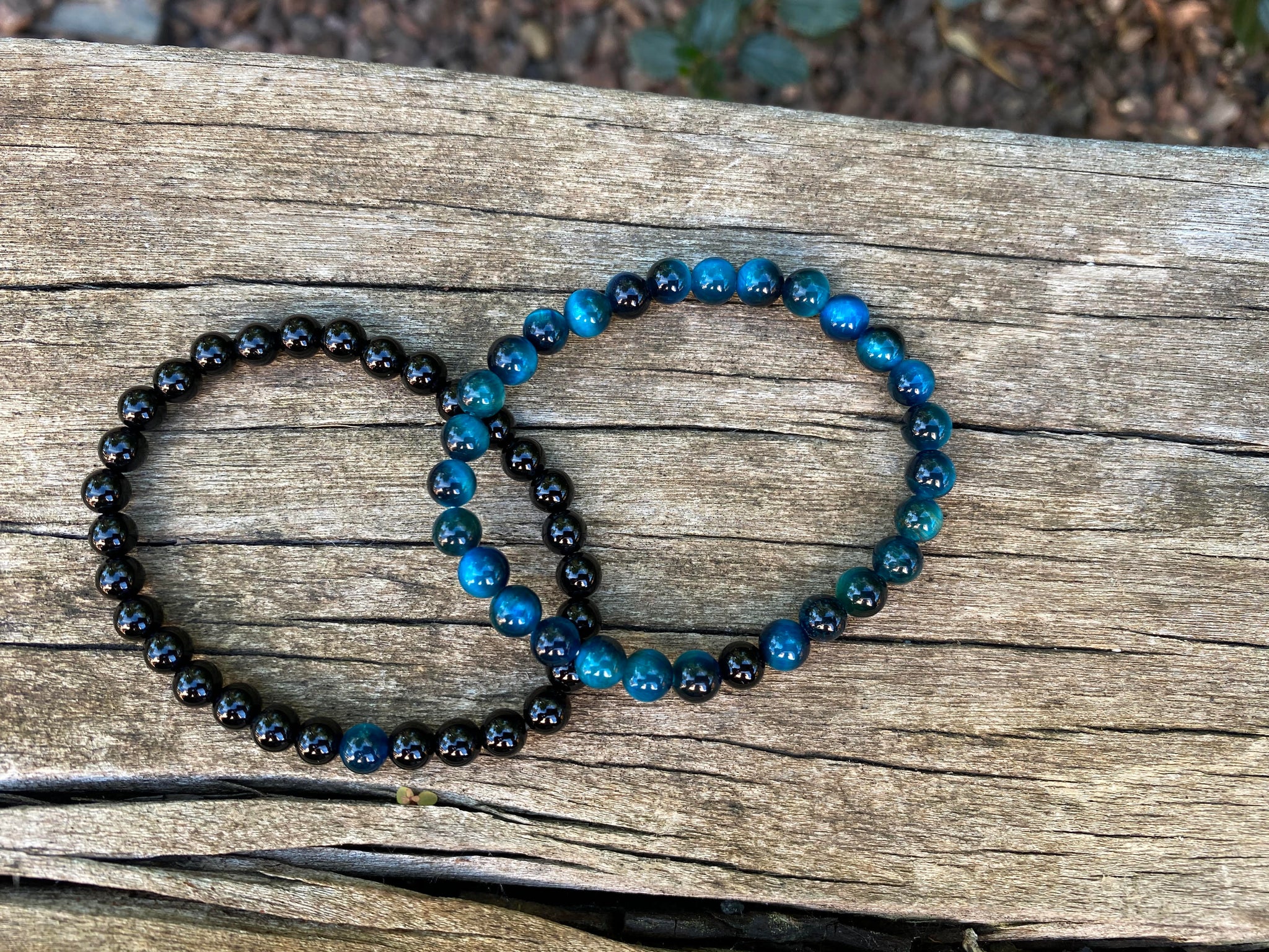2 Bracelets Tressés Assortis Noir Et Bleu - Nylon, Réglables (17-28 Cm) - Pour Couple, Amis, Symbolique - 11